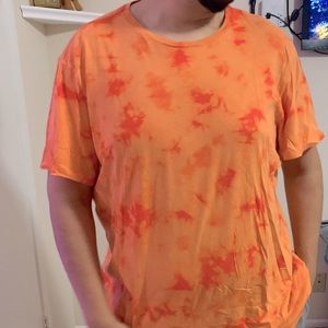 American Eagle Orange Tie Dye Short Sleeve TShirt